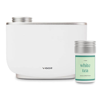 Vigor Essentials Smart Waterless Diffuser + 25 mL Fragrance Capsule Bundle — Cold Air Diffusion, App & Alexa Control, for Rooms 500–1,000 Sq Ft