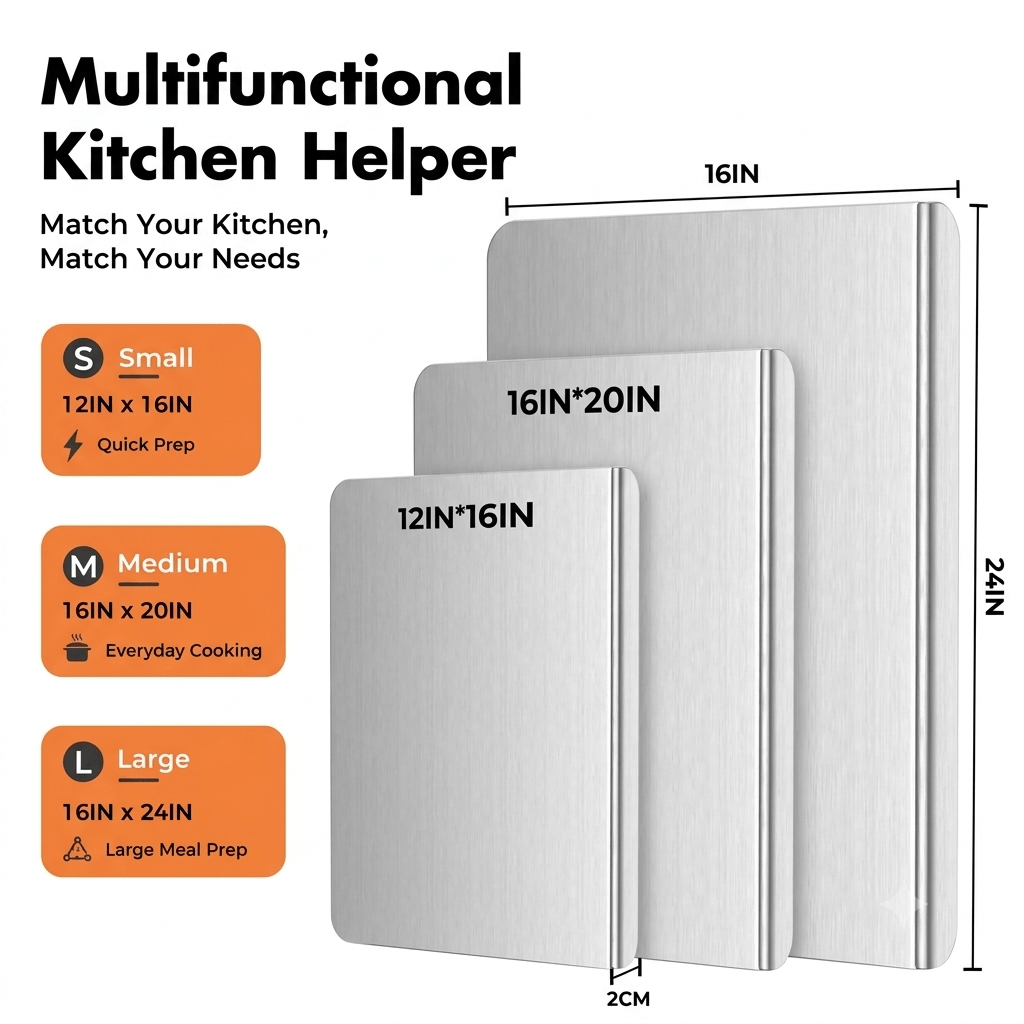 Titanium Cutting Boards for Kitchen, Double-sided non-toxic Pure Titanium Cutting Board